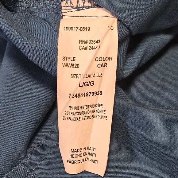 Cherokee Scrub Top Size Large Caribbean Blue - Picture 5 of 7